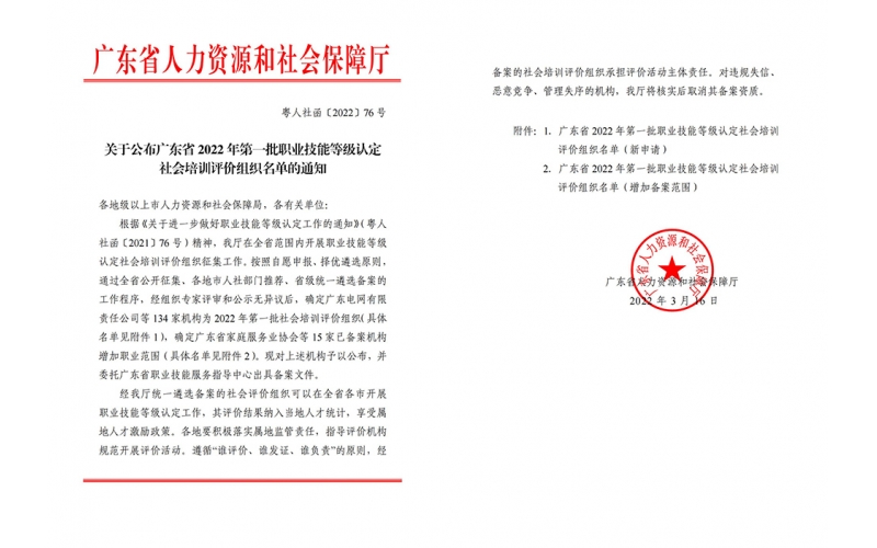 風(fēng)向標(biāo)成功獲評(píng)“廣東省職業(yè)技能等級(jí)認(rèn)定社會(huì)培訓(xùn)評(píng)價(jià)組織”資質(zhì)